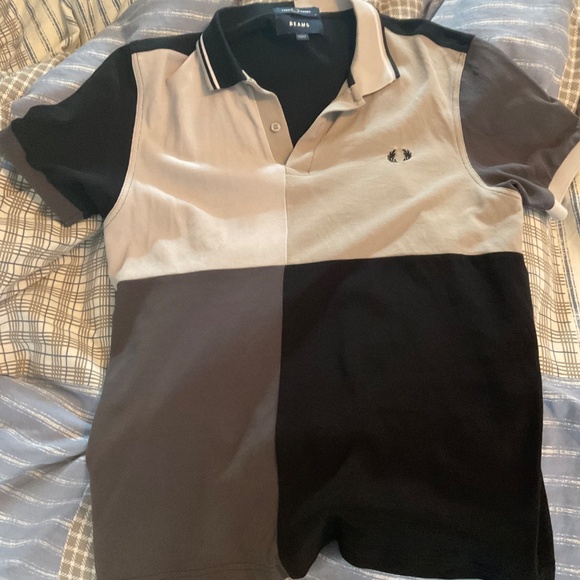 Men Fred Perry x BEAMS Grid Design Shirt Black - M - Picture 4 of 5